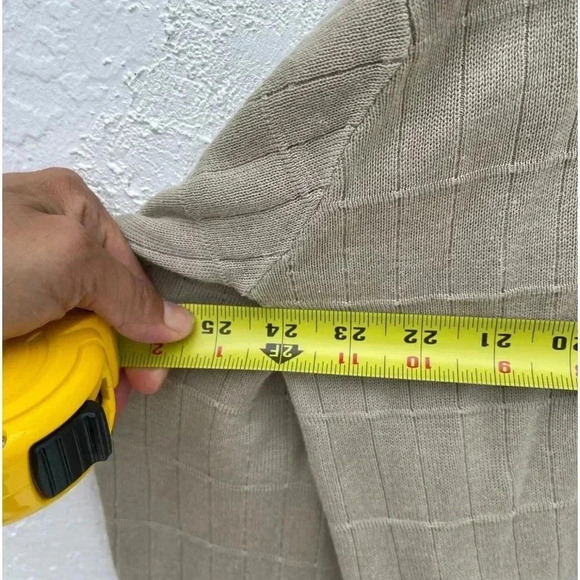 Pronto Uomo Mens Striped Pattern Long Sleeve Sweater Beige Sz XL - Picture 3 of 8